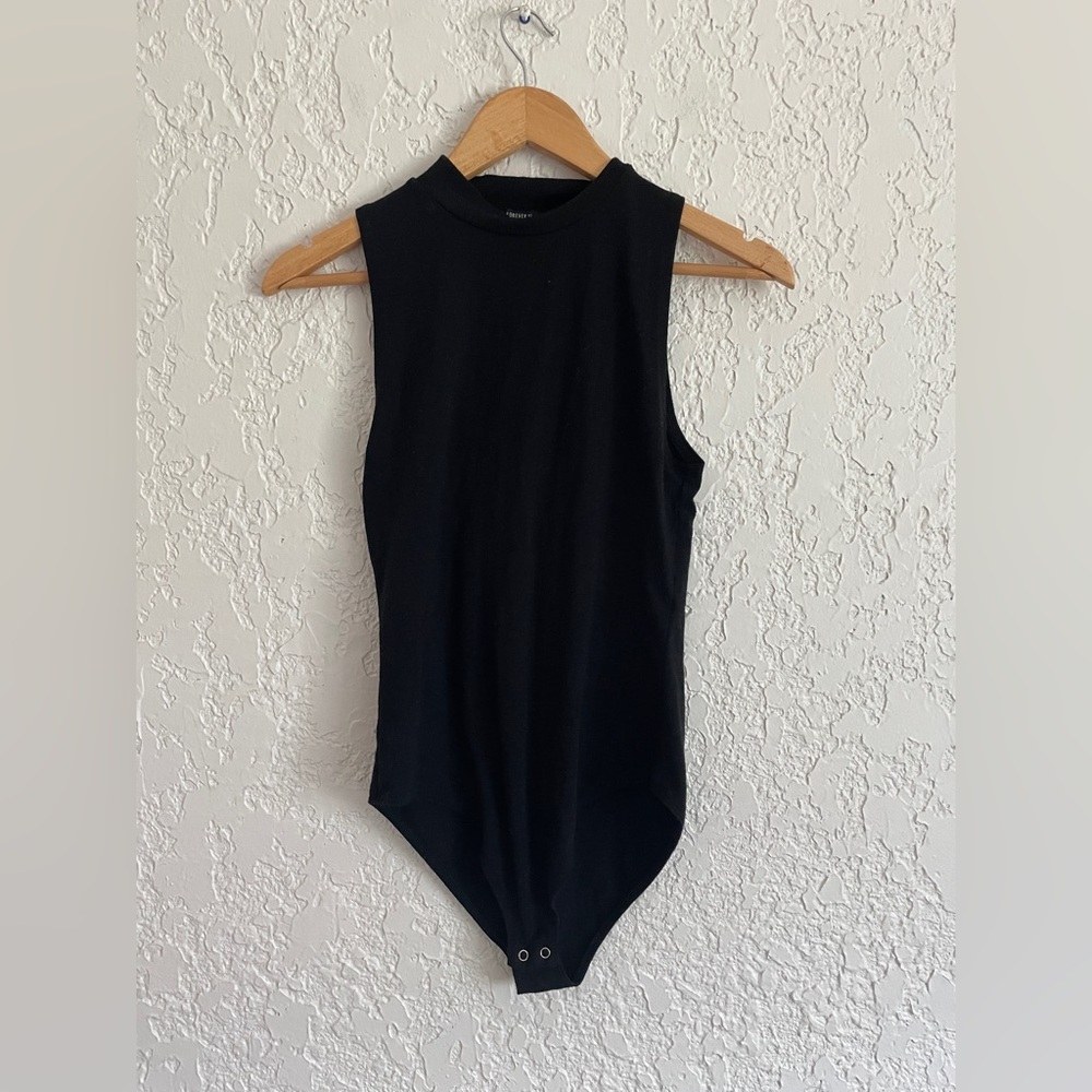 Forever 21 Mock Neck Black Bodysuit L